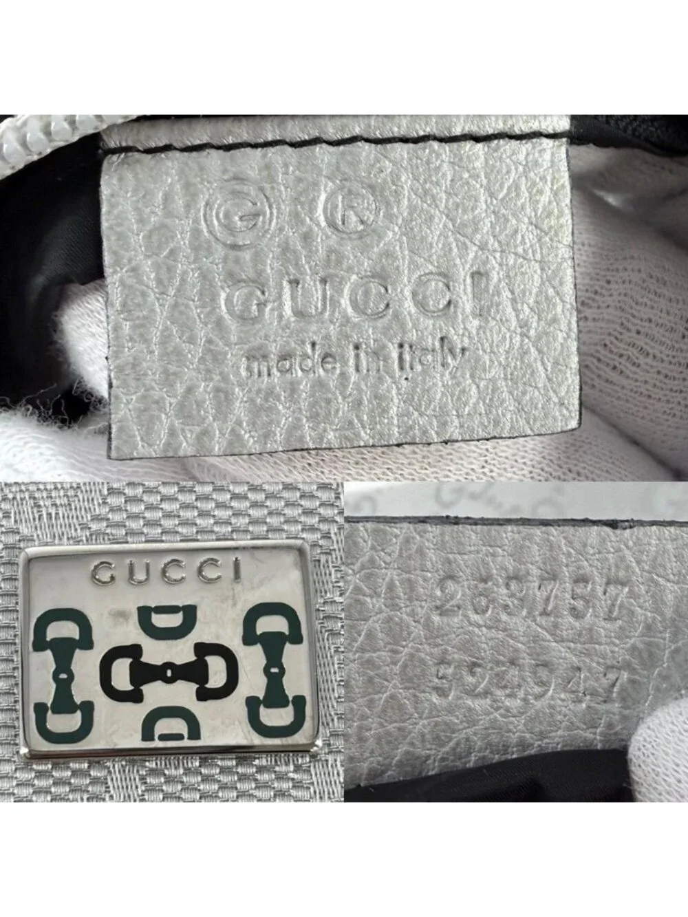 Gucci Handbag Small Web Pop Hobo GG Plus Leather Silver